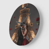 Parisian Valentines Day ラージ壁時計 (傾斜)