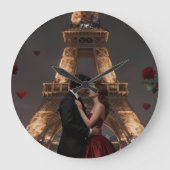 Parisian Valentines Day ラージ壁時計 (正面)