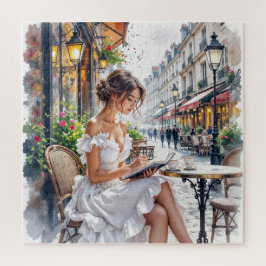 Parisian Women Elegance: Paris Café Street Vibes ジグソーパズル