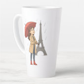 Parisian Wonder" – Dziewczyna z parasolką pod Wież カフェラテマグ (左アングル)