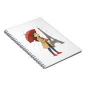 Parisian Wonder" – Dziewczyna z parasolką pod Wież ノートブック (右側)