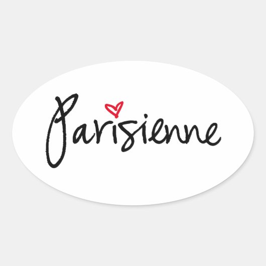 Parisienneのパリの女の子 楕円形シール (正面)
