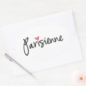 Parisienneのパリの女の子 楕円形シール (封筒)