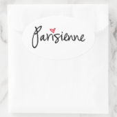 Parisienneのパリの女の子 楕円形シール (バッグ)