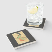 ParisParis、フランスの日本のな女性の眺め ストーンコースター (横)