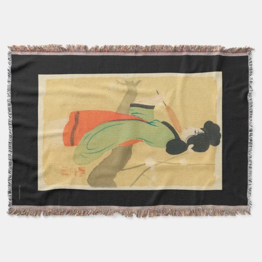 ParisParis、フランスの日本のな女性の眺め スローブランケット (正面)