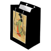 ParisParis、フランスの日本のな女性の眺め ミディアムペーパーバッグ (裏面アングル)