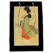 ParisParis、フランスの日本のな女性の眺め ミディアムペーパーバッグ (正面)