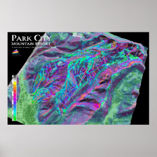 Park City 3dSkiMapsポスター ポスター