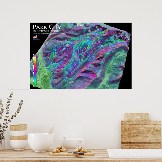 Park City 3dSkiMapsポスター ポスター (キッチン)