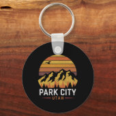 Park City Utah Mountains Ski Hiking Camping Trip S キーホルダー (正面)