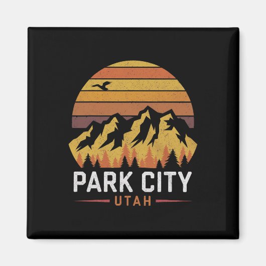 Park City Utah Mountains Ski Hiking Camping Trip S マグネット (正面)