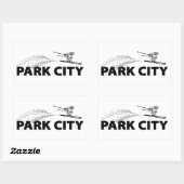 Park City Utah Ski Jumper 長方形シール (シート)