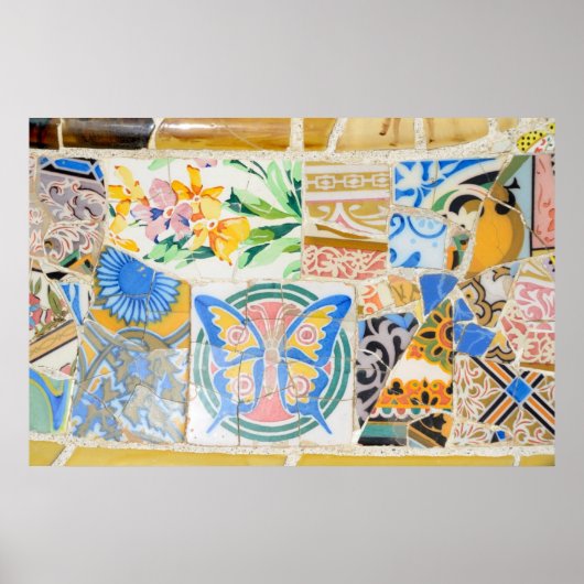 Park Guellモザイクポスター ポスター (正面)