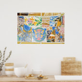 Park Guellモザイクポスター ポスター (キッチン)