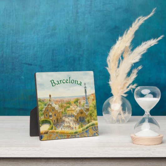 Park Güell in Barcelona, Spain フォトプラーク (インサイチュ)