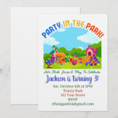 Park Playground Outdoor Picnic Birthday Invitation 招待状 (正面/裏面)