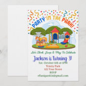 Park Playground Outdoor Picnic Birthday Invitation 招待状 (正面/裏面)
