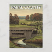Parked County Indiana Covered Bridge ポストカード (正面)