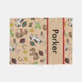 Parkerのパーソナライズなカウボーイ毛布 フリースブランケット (正面(横))