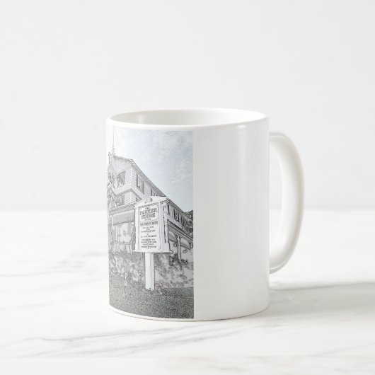 Parkerの家のスケッチ-ジャージーの海岸 コーヒーマグカップ (正面右)