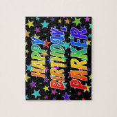 "PARKER"名、おもしろい"ハッピーバースデー" ジグソーパズル (縦)