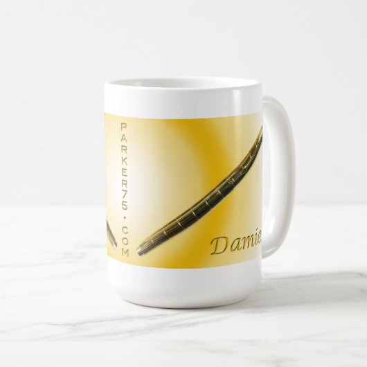 Parker 75 Damierの万年筆のコレクターのマグ コーヒーマグカップ (正面右)