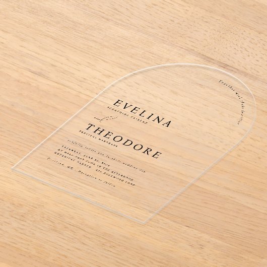 Parker Clear Acrylic Arch Wedding Invitation アクリル招待状 (レイダウン)