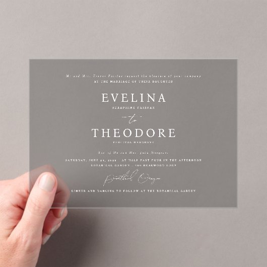 Parker Formal Landscape Wedding Invitation アクリル招待状 (インサイチュ (ポータブル))