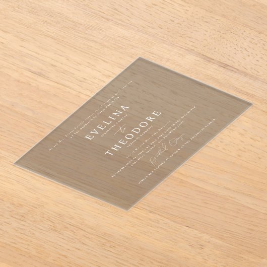 Parker Formal Landscape Wedding Invitation アクリル招待状 (レイダウン)