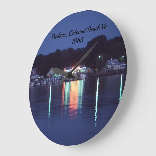 Parker's, Colonial Beach Virginia,  ラージ壁時計 (傾斜)
