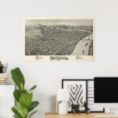 Parkersburg W. Virginia 1899 Antique Panoramic Map ポスター (ホームオフィス)