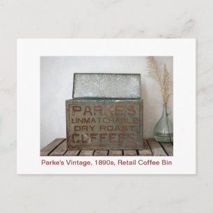 Parke'sヴィンテージ小売1890sコーヒービン ポストカード