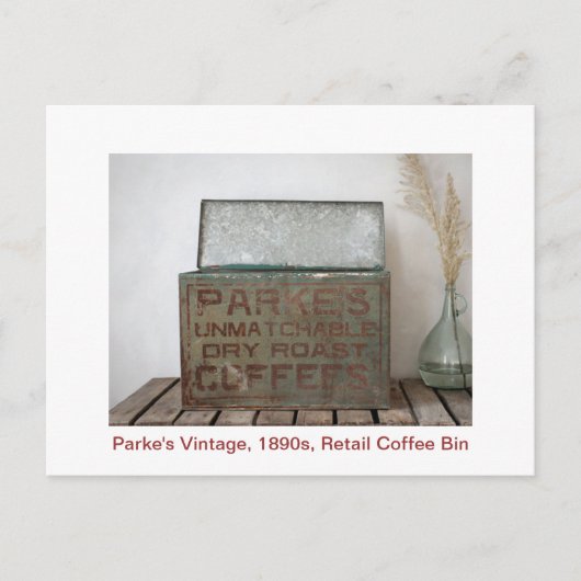 Parke'sヴィンテージ小売1890sコーヒービン ポストカード (正面)