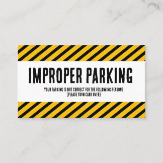 Parking Incorrectly complaint card 名刺