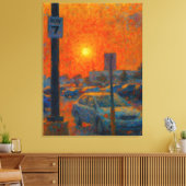 Parking Lot Impressionist AI Art キャンバスプリント (インサイチュ (リビング))