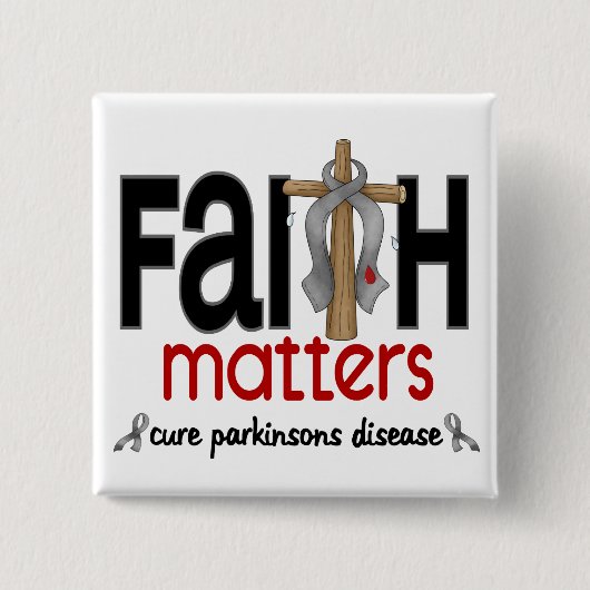 Parkinsonsの病気の信頼の問題の十字1 缶バッジ (正面)