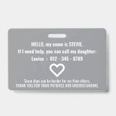 Parkinsons Awareness ID patience pvc badge バッジ (裏面)