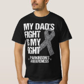 Parkinson's Disease Awareness Dad;s Fight Silver R Tシャツ (正面)