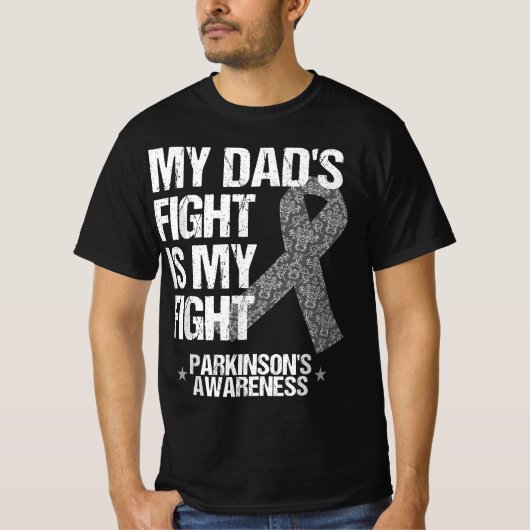 Parkinson's Disease Awareness Dad;s Fight Silver R Tシャツ (正面)