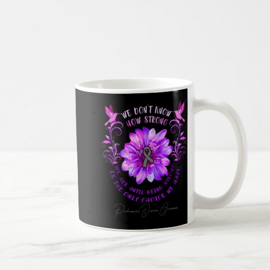 Parkinsons Disease Awareness Flower We Dont Know  コーヒーマグカップ (右)