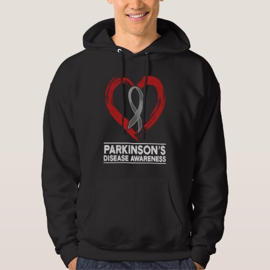 Parkinsons Disease Awareness Heart Warrior Survivo パーカ (正面)