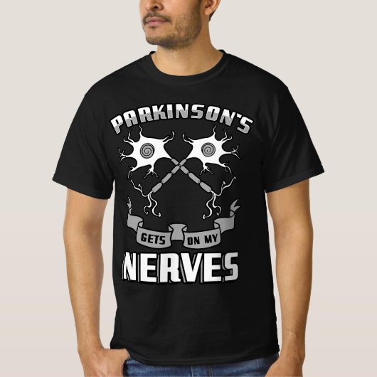 Parkinsons Nerves Degenerative Disorder Gray Ribbo Tシャツ (正面)
