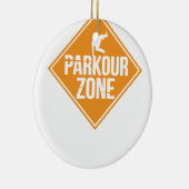 Parkourの逃亡の極度なスポーツの発育阻害はランニングを解放します セラミックオーナメント (右)