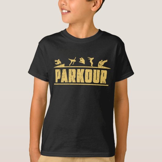Parkourの逃亡の極度なスポーツの発育阻害はランニングを解放します Tシャツ (正面)
