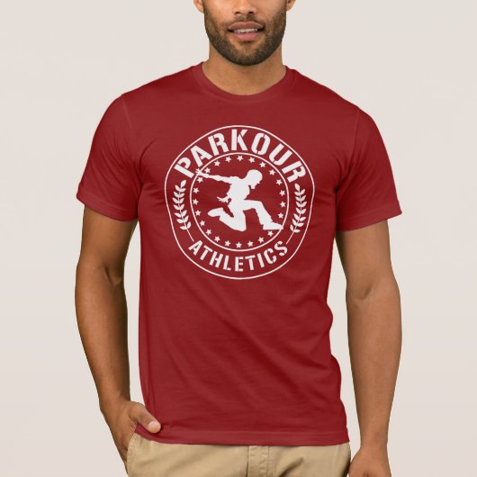 Parkourの運動競技の文字白い2 Tシャツ (正面)