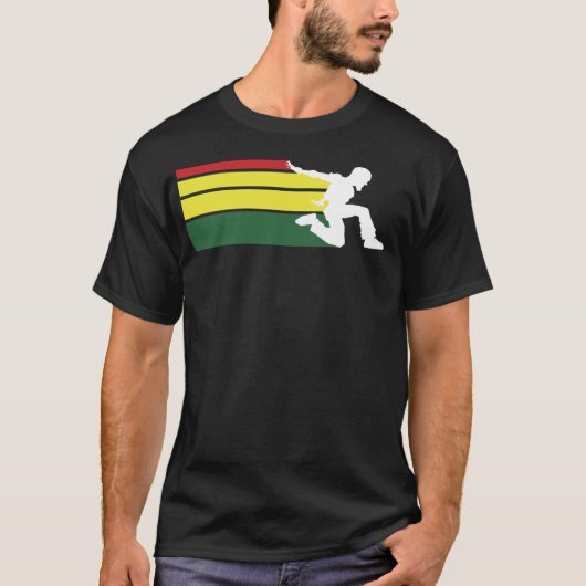 Parkourは赤い緑および黄色並べます Tシャツ (正面)