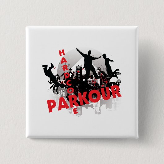 Parkour本格的なグランジな都市 缶バッジ (正面)