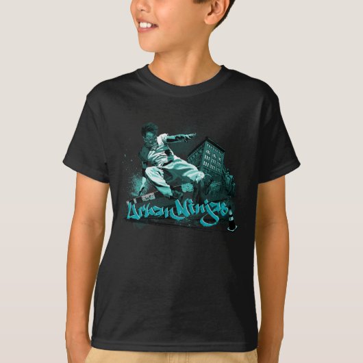 Parkour -都市忍者のワイシャツのティール(緑がかった色) tシャツ (正面)