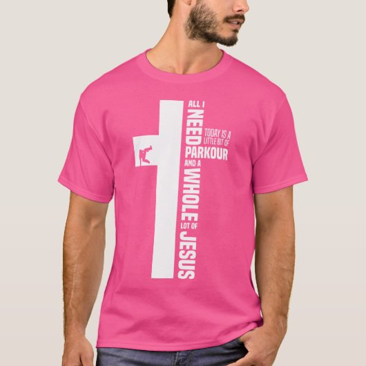 Parkour And Jesus Funny Free Running Parkour Tシャツ (正面)